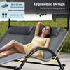 Costway Outdoor Double Chaise Rocker Rocking Daybed Sun Lounger w/ Canopy