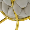 360° Rotatable Dining Chairs Velvet Padded Metal Legs Kitchen Swivel Chair Beige