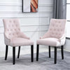 1/2/4/6 Dining Chairs Armchair High Back Linen/Velvet Upholstered Wood Legs Home