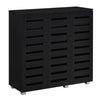 3 Door Shoe Storage Cabinet Black Wooden Rack Stand Cupboard 5 Tier Euston