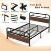 Double Size Bed Frame Heavy-duty Platform Bed Industrial Bed Base w/headboard