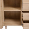 Rattan Buffet Cabinet Storage Sideboard Bar Accent Cabinet 1 Door and 4 Drawers
