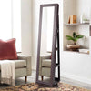 360° Swivel Armoire Storage Unit w/Full Length Mirror-Coffee