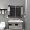 Bathroom Mirror Cabinet With LED Touch Switch Staorage Wall Mounted 2 Door
