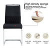 Dining Chairs Set of 2 Cantilever Chairs with Stylish Chrome Metal Frame Black