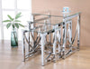 Modern Glass Nest of Tables 3 Clear Black Set Side End Table