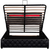 LED Bed Frame Faux Leather Gas Lift Up Ottoman Storage Bed 4ft6 Double Bed Black