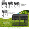 3 Pieces Outdoor Dining Set Patio PE Rattan Furniture Set-Gray