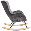 Velvet Wing Back Rocking Chair Wood Curved Legs Padded Seat Lounge Armchair