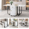 Space-saving Folding Dining Table Drop Leaf Table with Drawer Black Legs