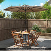 Large Table Umbrella w/ Push Button Tilt & Crank Handle-Beige