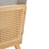 Modern Natural Solid Wood Armchair Rocking Chair Bohemia Rattan Arm Frame Sofa