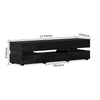 Modern 177cm TV Stand Unit Cabinet Sideboard RGB LED Light Living Room Black