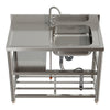 Commercial Stainless Steel 1.0 Bowl Sink Catering Kitchen WorkTable&Drainer Unit