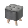 Square Footstool Footrest Pouffe Linen/Velvet/PU Leather Padded Children Seat