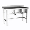 Catering Sink Stainless Steel Double Bowl Commercial Kitchen Left Hand Drainer