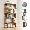 5 Tier Bookshelf Industrial Book Shelving Storage Unit Wood Bookcase Living Room