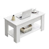 Coffee Table With Lift Up Tabletop & Hidden Storage Space White Home Modern New