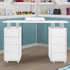 Manicure Nail Table Bar Art Salon Spa Work Station Desk with Arm Rest & 8 Drawer