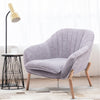 Single Seat Upholstered Oyster Back Leisure Armchair Accent Tub Sofa Chair Grey