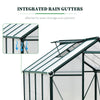 Polycarbonate Walk-In Garden Greenhouse Aluminum Frame w/ Slide Door 6 x 8ft