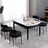 Set of 4 Modern Dining Chair Upholstered Soft Kitchen Chairs Teddy Fleece Black