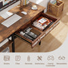 Industrial Computer Desk 100CM Home Office Desk w/ Drawer & Adjustable Shelf