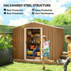 8 x 6ft Garden Storage Shed with Double Door Brown Wood Effect