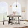 120cm Round Dining Table Industrial Wooden Kitchen Table for 4 to 6