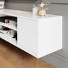 130cm High Gloss White Floating TV Stand Cabinet Unit 2 Door Storage Sideboard