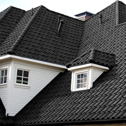 5pc Galvanized Metal Asphalt Roofing Shingles Rainbow Roof Tiles 2.3sqm Black