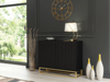 Modern Sideboard I 100cm I Black I Fluted Fronts I Gold Legs I Storage Cabinet