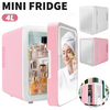 4L Mini Fridge with Light Mirror Portable Cooler Warmer Table Top Bedroom Makeup