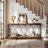 70.9'' Long Console Table, 2-Tier Industrial Table Behind Couch w/ Storage Shelf