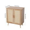 Wooden Buffet Storage Cabinet Rattan Door Cupboard Shelves Sideboard Living Room