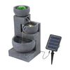 3 Cascading Bowl Stone Fountain Garden Water Features Outdoor Decor Solar Light