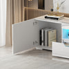 2M TV Cabinet All High Gloss TV Stand White Cabinet Unit Doors Storage with LED