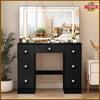 Dressing Table Large LED Mirror 7 Drawers Vanity Makeup Desk Set Bedroom Dresser