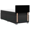 Box Spring Bed with Black 90x190 Faux Leather N8G5