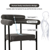 MODERN DINING CHAIRS SET OF 4 GREY FAUX SUEDE UPHOLSTERED PADDED SEAT ARMCHAIRS