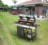 Dual Fuel 3 Burner Gas & Charcoal BBQ Grill 3 + 1 Side Burner – Stainless Steel