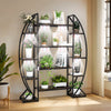 XXL Tall Plant Stand Indoor with Grow Light Industrial Curved Ladder Planter Pot