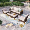 Home Outdoor Rattan Sectional Sofa Wicker Patio Furniture Set Conversation Sets