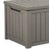 Outdoor Storage Box 120 Gal, Resin, Waterproof & Lockable, Taupe