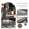 Mirrored Coffee Table Retro Industrial Side Desk Eleated Metal Frame Living Room