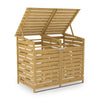 Duo Wheelie Bin Storage Wooden Store Cover Garden Double Compartments Waste Bin