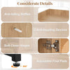Space-saving Corner Shelf Bathroom PE Rattan Corner Cabinet-Natural