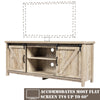 Wooden TV Cabinet Entertainment Center Sliding Door TV Stand for 60” TV Grey