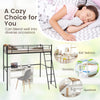 Single Metal Loft Bed Heavy-duty Steel Slats Support Loft Bed Home Sleeper Frame