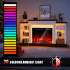 Electric Fireplace Flame Effect Heater,Timer&20 Color LED Light TV Cabinet Stora